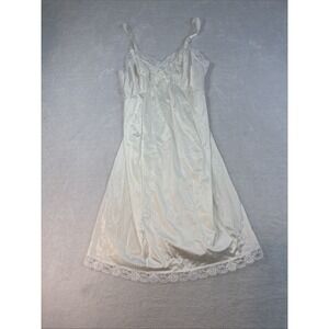 VTG 90's SEARS Women's White Laced Anti-Cling Full Slip 34 Cottage Feminine Lacy